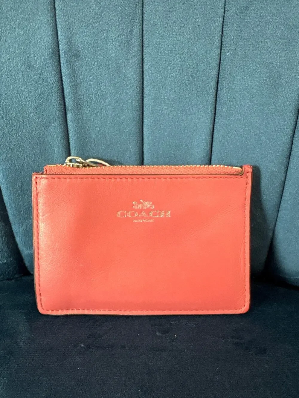 Coach Leather Card Holder Melon Pink